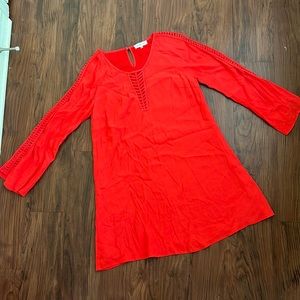 Orange long sleeve dress size small